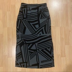 Geometric Maxi Skirt with Slits